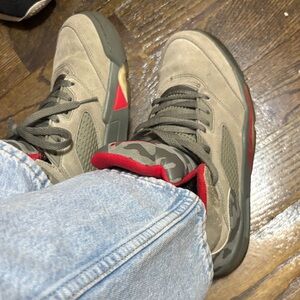 Jordan Athletic Shoes in Olive and Red
